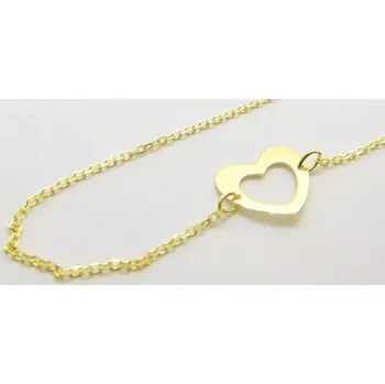 Náramek Klenoty Budín Dámský hladký zlatý náramek SRDCE 585/0,67gr 17+1cm HK7093 (Klenoty Budín Dámský hladký zlatý náramek SRDCE 585/0,67gr 17+1cm HK7093)