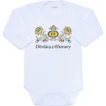 Dětské body s potiskem New Baby Lidový vzor Děvčica z Moravy, vel. 56 (0-3m)