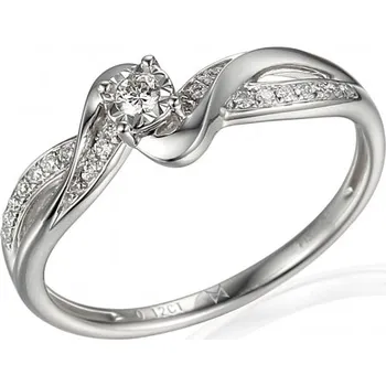 Prsten Gems, Zajímavý diamantový prsten Zaira, bílé zlato, vel. 51, prům. 16.2 mm, 585-38-1-7001.1B00.0.51.HSIFSC.000