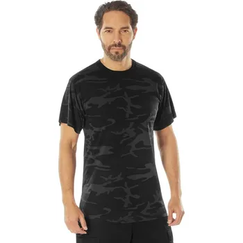 Pánská móda ROTHCO Triko prodloužené funkční Dry Moisture Wicking MIDNIGHT BLACK CAMO Velikost: XL