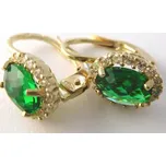Klenoty Budín Mohutné dámské zlaté náušnice se zelenými smaragdy (2ks) 585/2,47gr HK2316 (Klenoty Budín Mohutné dámské zlaté náušnice se zelenými smaragdy (2ks) 585/2,47gr HK2316)