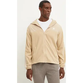 Pánská mikina Mikina adidas Originals pánská, béžová barva, s kapucí, s aplikací, IZ2487 80X, vel. L