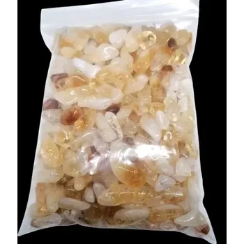 Citrín s křemenem chips 6-12 mm, akce 500 g