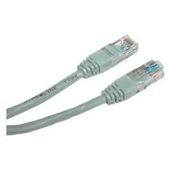 Síťový kabel Síťový LAN kabel UTP patchcord, Cat.5e, RJ45 samec - RJ45 samec, 0.5 m, nestíněný, šedý, economy