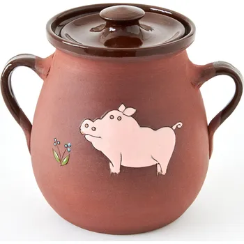 Hrnec sádlák 1,2L malovaný - kameninový hrnec na sádlo (ruční výroba)