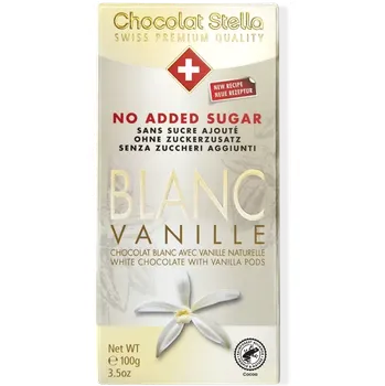 Čokoláda BEZ CUKRU Stella čokoláda BÍLÁ VANILKOVÁ 100 g bez přidaného cukru (Swiss quality NO SUGAR added)