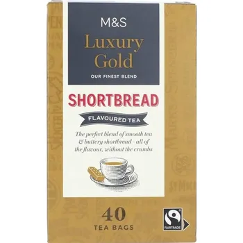Čaj Marks & Spencer Aromatizovaný čaj Luxury Gold s příchutí sušenek