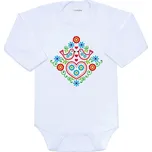 Dětské body s potiskem New Baby Lidový vzor ptáčci, vel. 56 (0-3m)