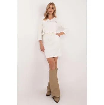 Dámské šaty RELEVANCE Mikinové šaty s výstřihem do V ecr Velikost: UNI