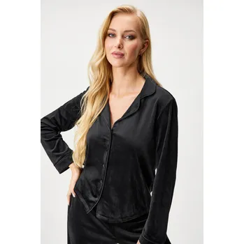 Dámské pyžamo Sametový pyžamový top Blacker