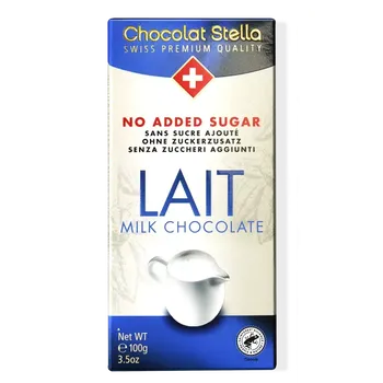 Čokoláda BEZ CUKRU Stella čokoláda MLÉČNÁ 100g bez přidaného cukru (Swiss quality NO SUGAR added)