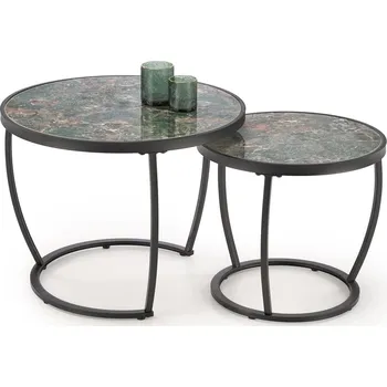 Konferenční stolek Halmar Ines zelený mramor/černá