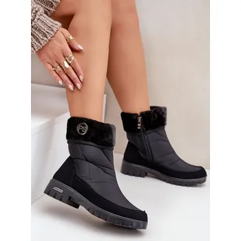 Dámská zimní obuv Dámské Módní zateplené sněhule Progress PROGJ-21-13 Barva: Černá, Velikost: 37