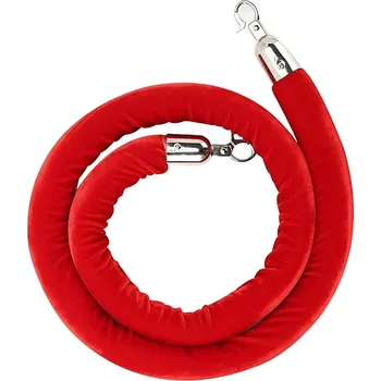 Železářství Lanová Sametová Červená Zábrana Lano Provaz na Bezpečnostní Sloupky Popruh Crowd Control Výběr Variant Stříbrné