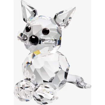 Skleněná figurka Sedící kotě z českého křišťálu Preciosa