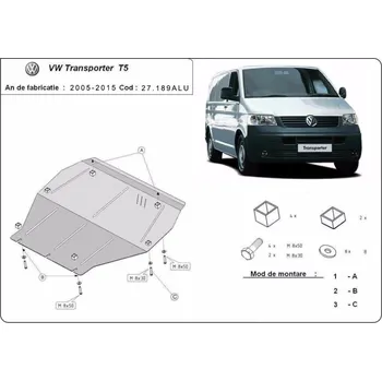 Kryt motoru VOLKSWAGEN TRANSPORTER VI Box (SGA, SGH, SHA, SHH) Kryt pod motor - Plech -