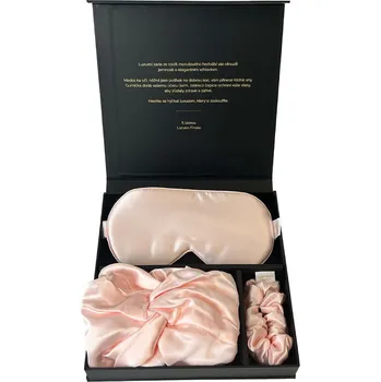 Kosmetická sada Lucaso Finata Hedvábná sada s čepicí na spaní - Rose Pink