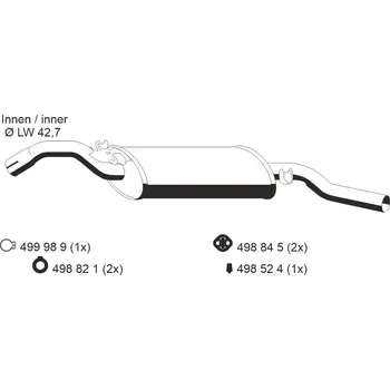 Tlumič výfuku Zadní tlumič výfuku ERNST 122207