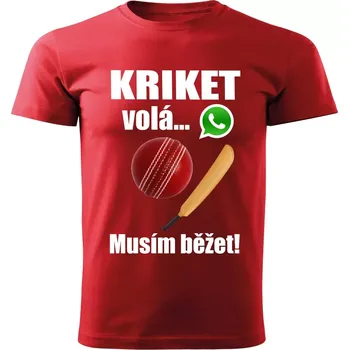 Chlapecké tričko Dětské tričko Kriket volá musím běžet červené ( dětské tričko kriket volá musím běžet)