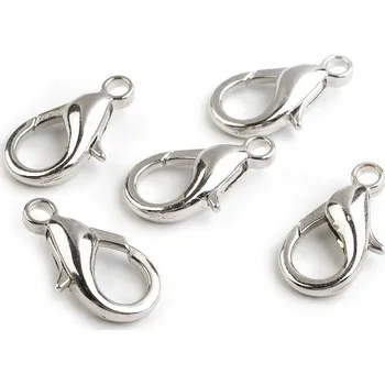 Karabinka kovová STŘÍBRNÁ