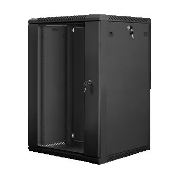 Racková skříň LANBERG Nástěnný rack 19'' 18U 600X600mm černý flat pack, WF01-6618-10B