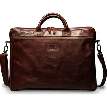 Kožená taška na notebook CORE Chesnut kaštanově hnědá lesklá