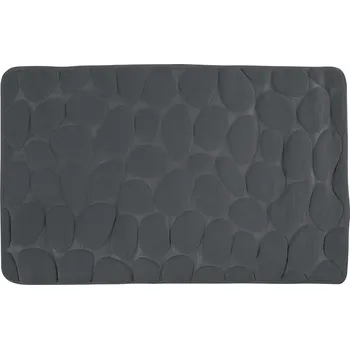 Koupelnová předložka MSV koupelnová předložka PEBBLES, tmavě šedá, PU pěna, protiskluzová, 50 x 80 cm