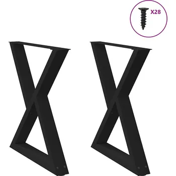 Stolová podnož vidaXL Nohy k jídelnímu stolu 2 ks černé 80 x (72-73,3) cm ocelové