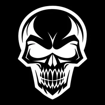 Samolepicí dekorace na vozidlo Samolepka lebka se zubama na auto a motorku, tuning nálepka (5791)