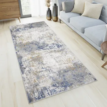 Koberec Běhoun na míru Portland - abstrakt 4 - modrý/šedý Rozměr koberce: 100 cm