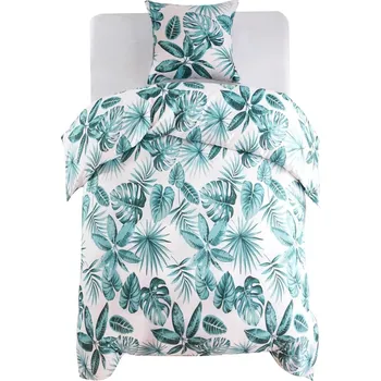 Bytový textil vidaXL sada peřin Leaves Green 140x200/60x70 cm [133465]