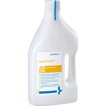 Dezinfekce schülke aspirmatic 2 l (Pro denní čištění, dezinfekci a ošetření dentálních odsávacích systémů a plivátek.)