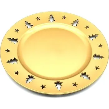 Vánoční dekorace JAHU Dekorační talíř vánoční -Zlatá