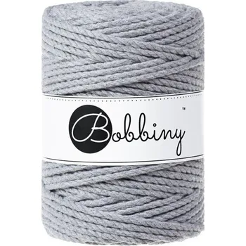 Příze Bobbiny 3PLY Macramé Rope 5 mm 100 m Silver Šňůra