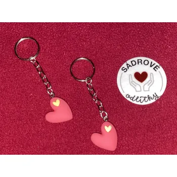 HandMade by VeJa Přívěšek na klíče - marcipánové srdce