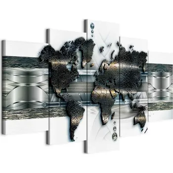 Obraz Obraz - mapa světa kovů Velikost: 100x50 cm, Provedení: Standard