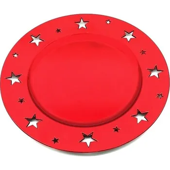 JAHU Dekorační talíř vánoční -Červená