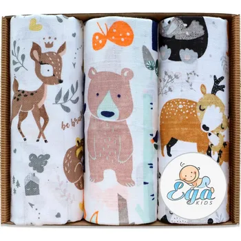 látková plena Ega Kids TETRA pleny LUX (3ks) - hnědé