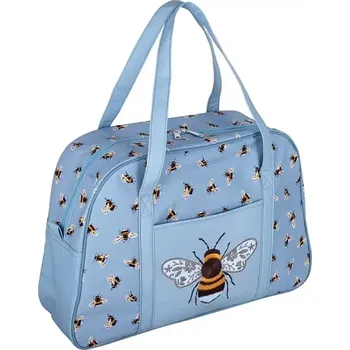 Organizér galanterie Velká taška na pletení a háčkování - Včely - modrá (Sewing Machine Bag Blue Bees)