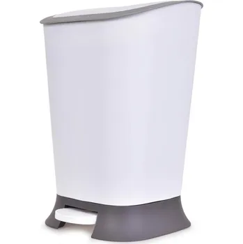 Odpadkový koš PRAKTIK | 7 L | nášlapný odpadkový koš s víkem bílý
