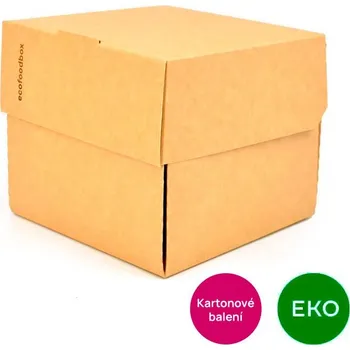 Jednorázové nádobí EKO box na hamburger, kraft, 120 x 118 x 105 mm, bal. 250 ks