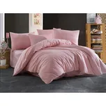 Povlečení krep UNI 140x200, 70x90cm Růžové hotelový uzávěr