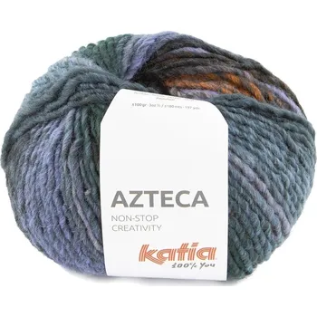 Příze Katia Azteca 7885 Green Blue/Khaki /Orange Pletací příze