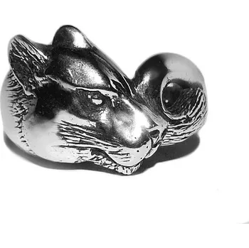 Prsten Stříbrný prsten lvice - T842 (Stříbrný prsten hlava lvice)