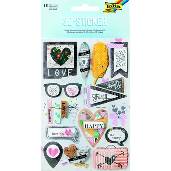Samolepící dekorace 3D samolepky - 15 ks