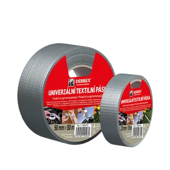 Lepicí páska DEBBEX Univerzální textilní páska 50 mm, délka 25 m 25 m stříbrná