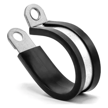 hadicová spona Svorka P-CLIP DIN 3016 , Form D , W4 (nerez AISI-430 / EPDM) , MIKALOR Typ: Svorka P-CLIP DIN 3016-Form D pro průměr 14mm / pásek 20mm, W4 (nerez AISI-430 / EPDM), MIKALOR 4300554-7