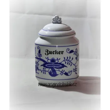 Dóza na potraviny Cibulák dóza na poživatiny s víčkem a nápisem ZUCKER 1,1 l Dubí