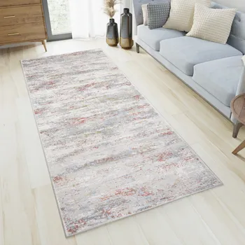 Koberec Běhoun na míru Portland - abstrakt 6 - oranžový/šedý Rozměr koberce: 60 cm