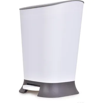 Odpadkový koš PRAKTIK | 11 L | nášlapný odpadkový koš s víkem bílý